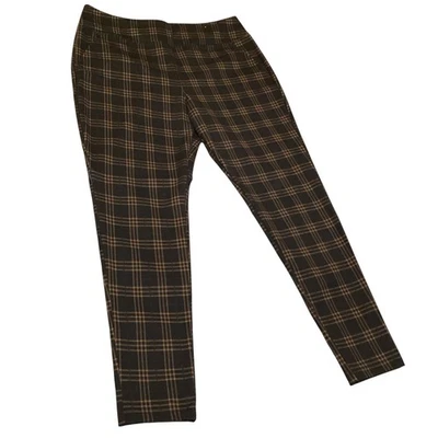 So High Rise Ponte Legging XXL Black Brown Plaid Career Casual Pull On - Image 1 of 4