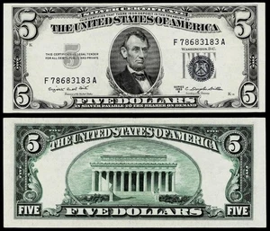 1953-B  $5 SILVER CERTIFICATE NOTE~~ALMOST UNCIRCULATED - Picture 1 of 1