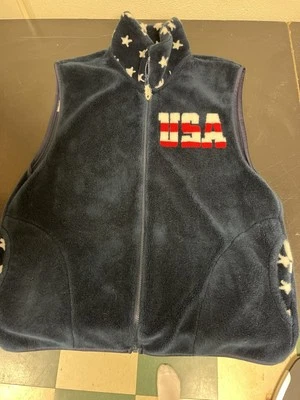 Chaleco polar vintage Milton Funwear bandera patriótica Foto 1 de 4