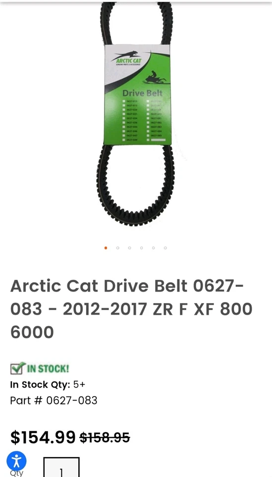 Arctic Cat - Snowmobile-0627-083 - Drive Belt - Image 1 of 1