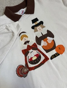 Sudadera De Colección Acción de Gracias Talla XL Peregrinos Jerzees Años 90’s Beige Otoño Pavo - Imagen 1 de 12