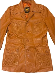 Vintage El Toro Bravo Echtleder geflochtene Taschen Jacke Button Down Gr. 42 - Bild 1 von 12