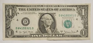 1977-A $1 One Dollar Federal Reserve Note Cleveland District - Picture 1 of 2
