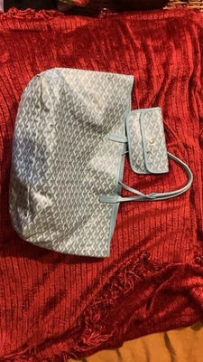 Bolso de Mano Goyard Grande con Bolsa Estampado Azul Claro Foto 1 de 4