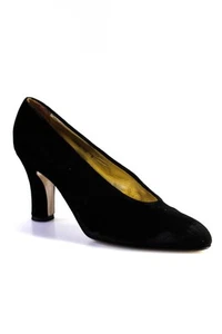 Walter Steiger Women's Pointed Toe Cone Heels Suede Pumps Black Size 10 - Picture 1 of 5
