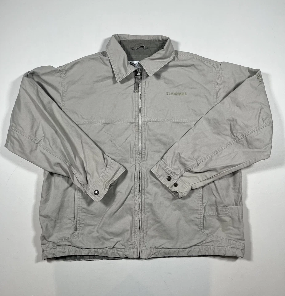 Chaqueta Columbia Tennessee Volunteers Para Hombre Grande Gris NCAA Fútbol Cremallera Completa Foto 1 de 4