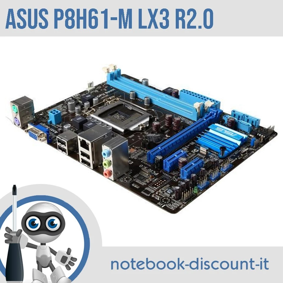 Scheda Madre ASUS P8H61-M LX3 R2.0 Socket LGA1155 Slot RAM DDR3 Motherboard - Immagine 1 di 1
