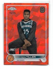 2022-23 Topps Chrome Overtime Elite Sapphire Bryson Tiller RC Rookie Orng 21/25