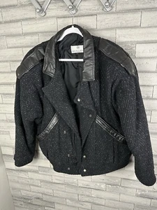 Vintage Circola Moda Jacket Wool Blend, Leather Men’s Large - Picture 1 of 18