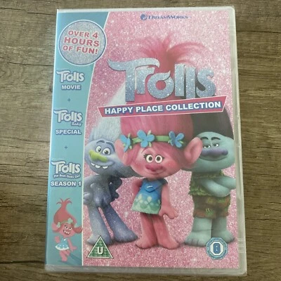 Trolls Happy Place Collection;  Movie, Holiday & Beat Goes On NEW SEALED DVD - Image 1 of 2