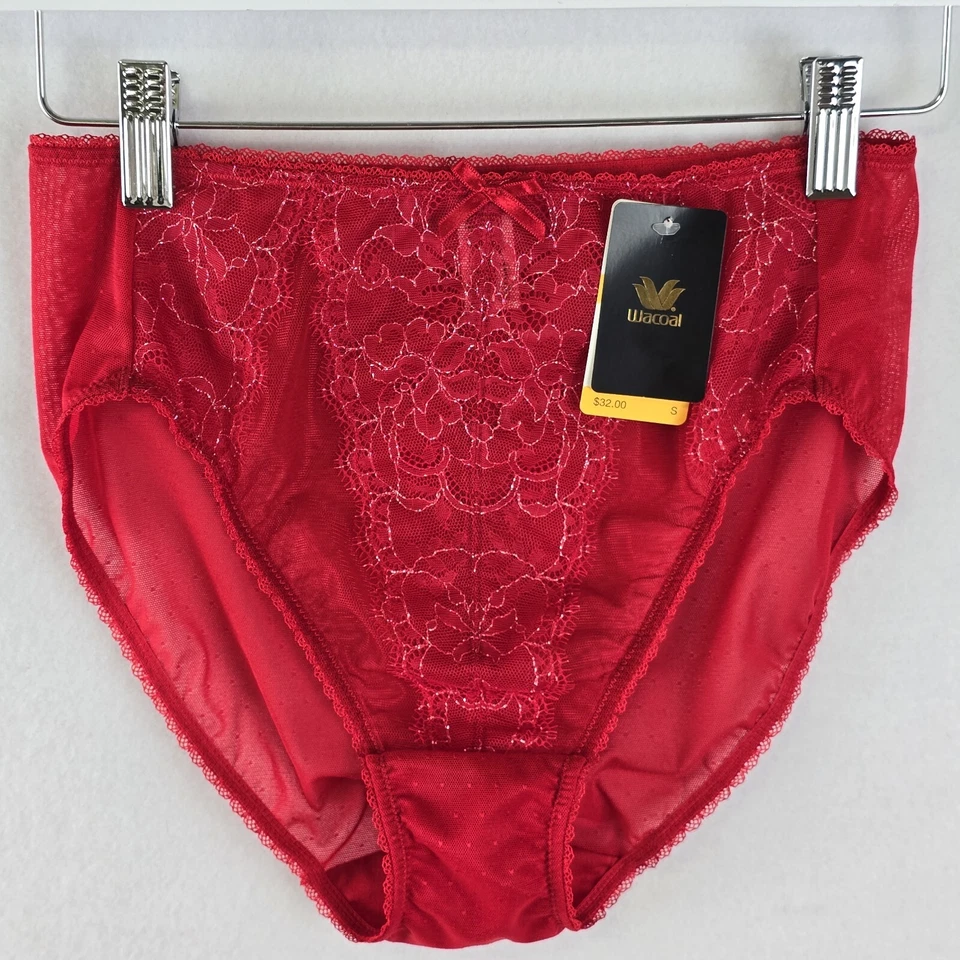Wacoal Retro Chic Brief Panty S 841186 REd Chantilly Lace #112327