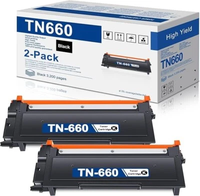 2PK TN660 Toner Cartridge for Brother TN630 MFC-L2700DW MFC-L2740DW DCP-L2540DW - Image 1 of 4