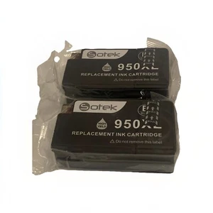 Sotek 950XL Black Replacement INK Cartridges Computer Printer NEW Lot of 2 - Picture 1 of 4