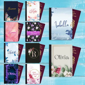 Funda de pasaporte de diseño floral personalizada cualquier nombre regalo vacaciones 8 - Imagen 1 de 23