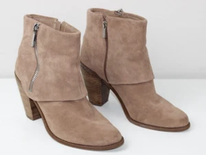 Jessica Simpson Caufield Shoes Tan Brown Suede Leather Ankle Boots- Size 10 - Picture 1 of 10