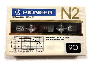 Cassette de audio vintage Pioneer N2 90 audio en blanco sellado Hecho en Japón Tipo I - Imagen 1 de 2