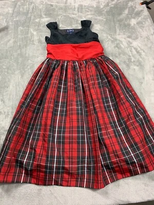 Vestido Chaps Vaina Midi Niña 10 Multicolor Cuadros Cuello Redondo Pullover Sin Mangas Foto 1 de 4