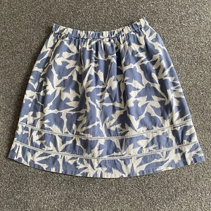 Cath Kidston Skirt Womens Small Blue Bird Print Pockets Short Mini Elastic Waist - Picture 1 of 12
