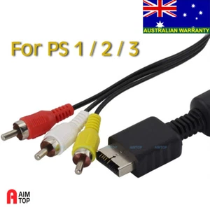 AV Audio & Video RCA Cable for SONY Playstation PS1 PS2 PS3 to TV - 1.8 Meters - Picture 1 of 4