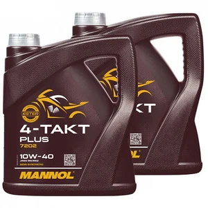 Motoröl MANNOL 4-Takt Plus API SL SAE 10W-40 2x 4 Liter für Honda CAN-AM Kymco - Zdjęcie 1 z 6
