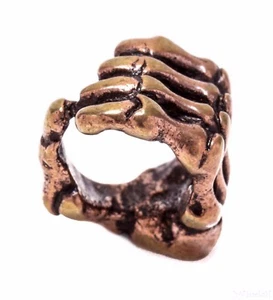 Bronze Skelett Hand Bartperle Loch 7mm +/- 50 Bartgummis schwarz Bartring - Bild 1 von 3