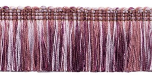Mauve Dark Plum/1 3/4" Brush Fringe Trim/Luscious Lavenders/Sold by the Yard - Picture 1 of 1