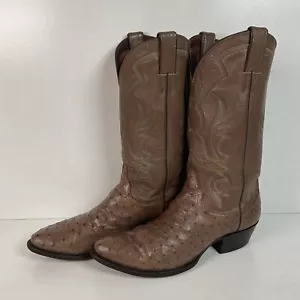 Justin Full Ostrich Quill Cowboystiefel 10 E Hergestellt in den USA Exotisch - Bild 1 von 24