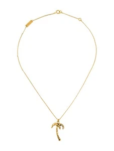 Auténtico Nuevo Collar Colgante Palmera Latón Tono Dorado Saint Laurent Hawaii - Imagen 1 de 10