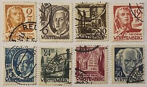 German Stamps French Zone Wurrtemberg 1948 - Currency Reform Value In PF