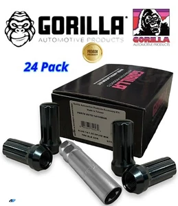 24pc+Key 14x1.5 Black Spline Lug Nuts 2” Fits Chevy GMC Silverado Sierra 1500 - Picture 1 of 10