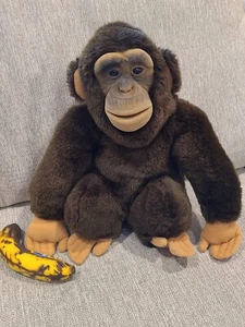 Peluche vintage Hosung gioco per bambini scimpanzé realistico animale bambino 13" carino! - Foto 1 di 15