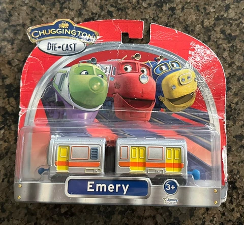 Chuggington EMERY Die Cast Train 2 Piece Set New in Damaged Box Cover