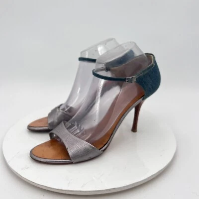 Giuseppe Zanotti Women Size EU 41 US 11 Grey Green Leather Strap Heel Sandal - Image 1 of 4