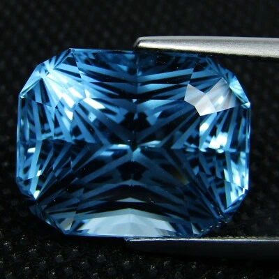 Piedra preciosa suelta corte radiante topacio azul cielo natural brillante 23,19 quilates Foto 1 de 4