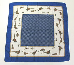 VINTAGE ART OF THE SCARF TIE RACK POLY SCARF PHEASANTS MADE I ITALY - Picture 1 of 12