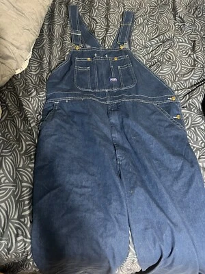 Walls Men's Big Smith Rigid Bib Overall 44W x 32L, Denim - Image 1 of 2