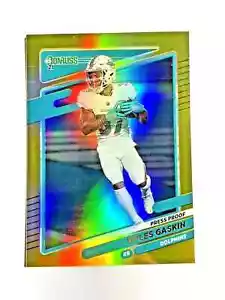 MYLES GASKIN Dolphins 2021 Donruss GOLD HOLO PRESS PROOF PREMIUM STOCK Card #65 - Picture 1 of 3