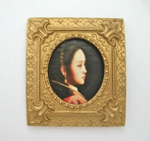 dollhouse doll house miniature WALL PICTURE FRAME WOMAN THE EMPRESS - Picture 1 of 1