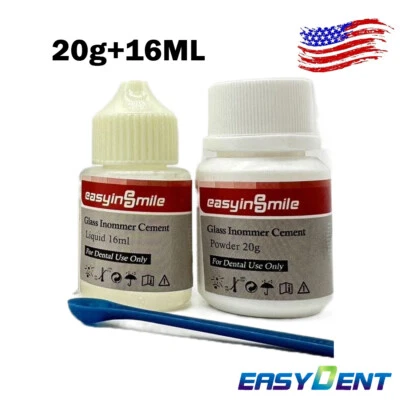 DENTALSOURCE Dental Glass Ionomer Cement Permanent Luting Loose Cap/Crowns/Bridge Restoration