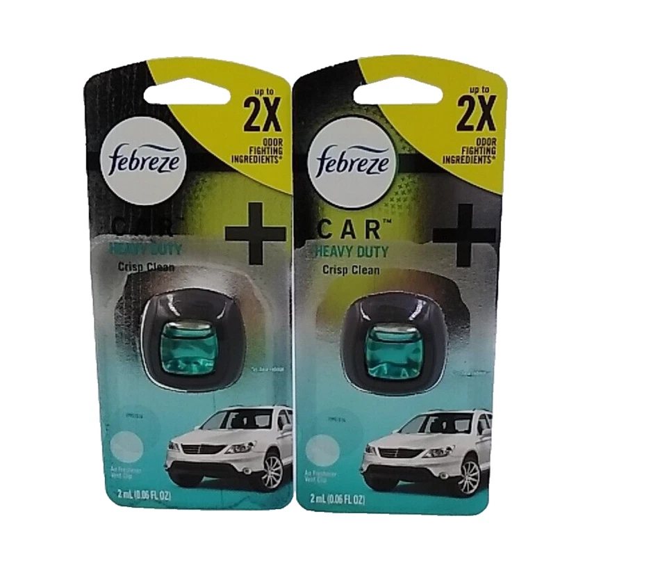 7 Febreze Car Vent Clips Heavy Duty 2x Crisp Clean EW 14fb