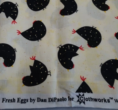 Fresh Eggs By Dan DiPaolo For Clothworks Fabric 1-1/2 yds x 43” Wide - Image 1 of 4