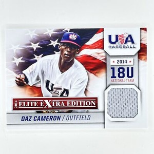 2014 Elite Extra Edition USA Baseball 18U Game Jerseys Daz Cameron Patch #13 USA