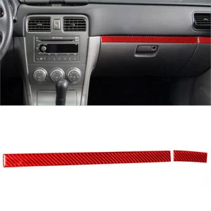 Red Carbon Fiber Passenger Dashboard Cover Trim For Subaru Forester 2005-2008 - Picture 1 of 12