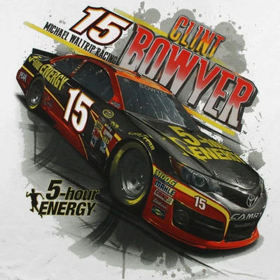 Clint Bowyer Chase Authentics #15 5 Hour Energy White Draft Tee FREE SHIP! - Image 1 of 2