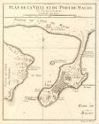 'Plan de la ville et du port de Macao'. Macau town city plan. BELLIN 1748 map