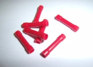 (100) Wire Butt Connectors Red Vinyl 22-18 Gauge AWG Ga Car Radio Terminals New - Picture 1 of 1