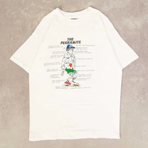 Hanes Beefy Vintage 90s The Pegramite Graphic T-Shirt XL Mens White Back Print - Picture 1 of 10