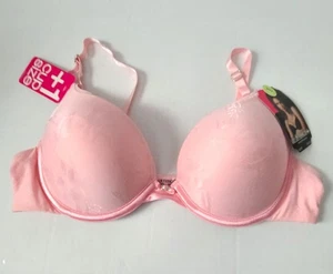 Lily of France Convertible Push Up Bra 34B Pink Underwire Jacquard Padded NWT - Picture 1 of 10