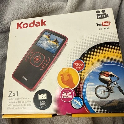 Kodak Zx1 Pocket Video Camera Black 720p HD Weather Resistant Easy Share YouTube - Image 1 of 4