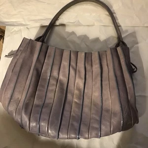 Bolso de mano y monedero de cuero azul Lupo Barcelona Abanico - Imagen 1 de 6
